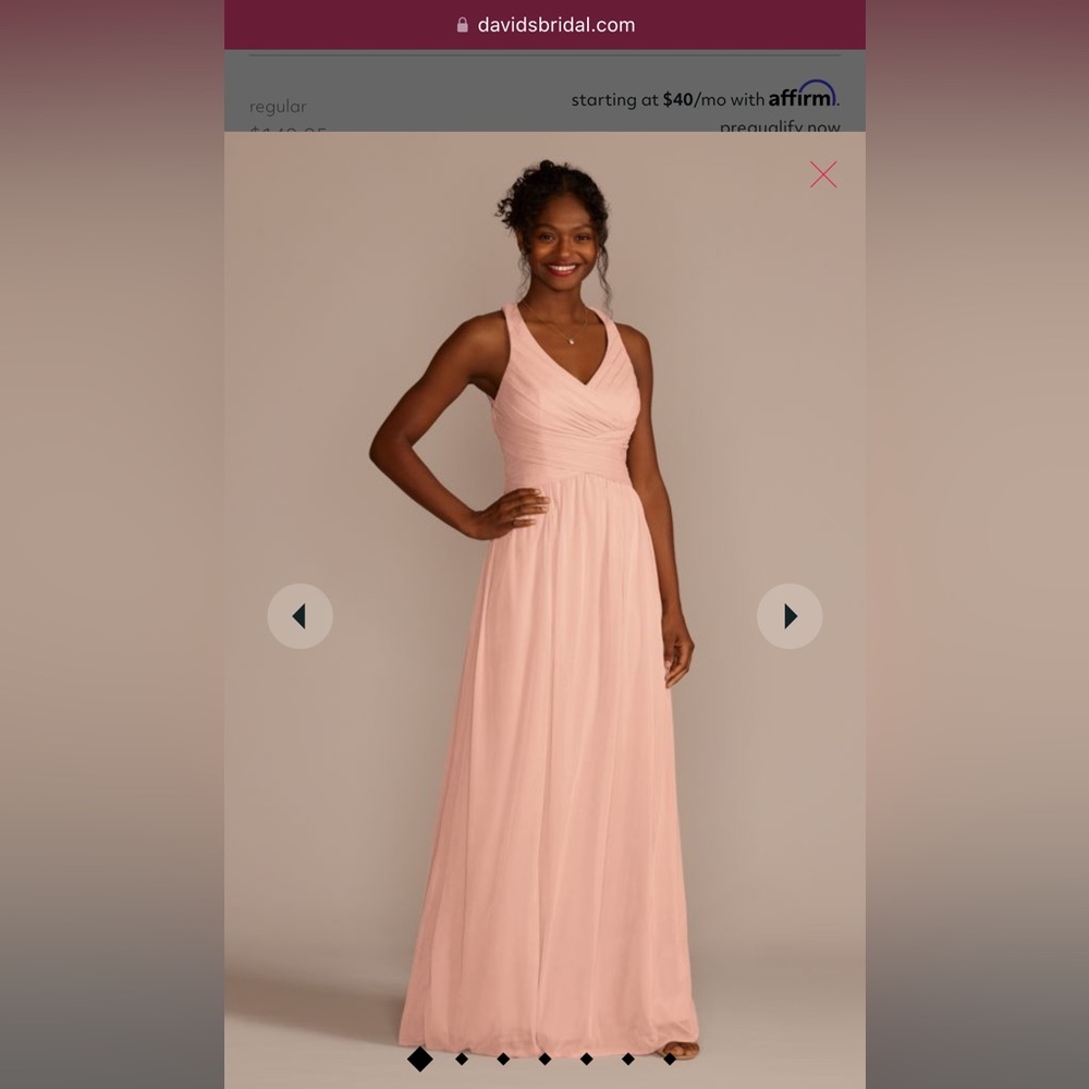 Bridesmaid’s Dress with Criss Cross Back in Biscotti